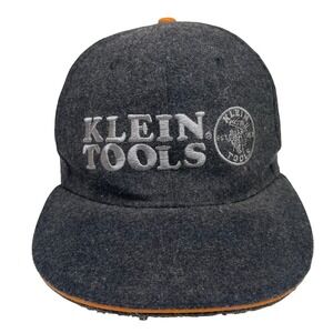 Klein Tools Lineman Logo SnapBack Hat Gray Orange Wool Blend Felt Mens Work Wear